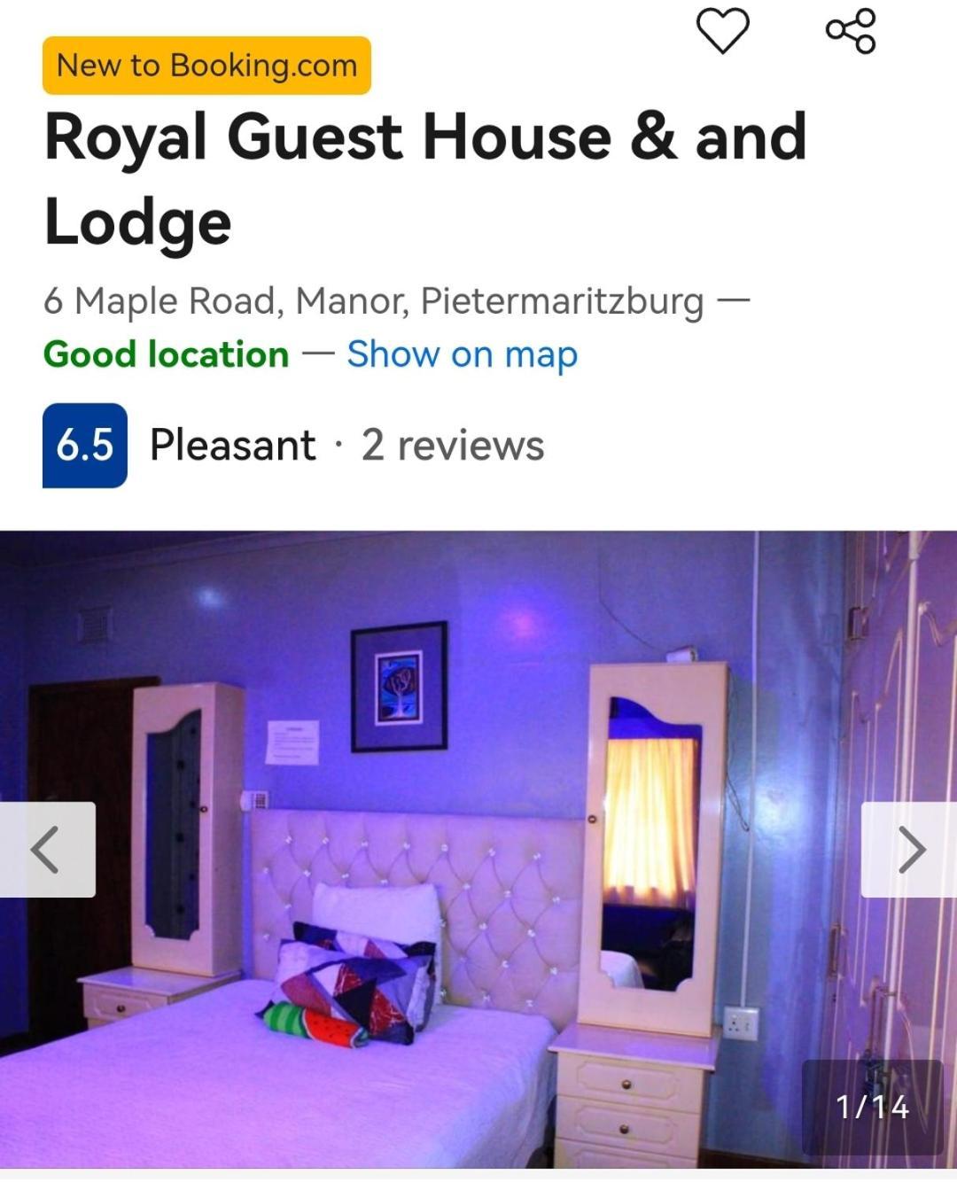 Royal Guest House & And Lodge Pietermaritzburg Extérieur photo